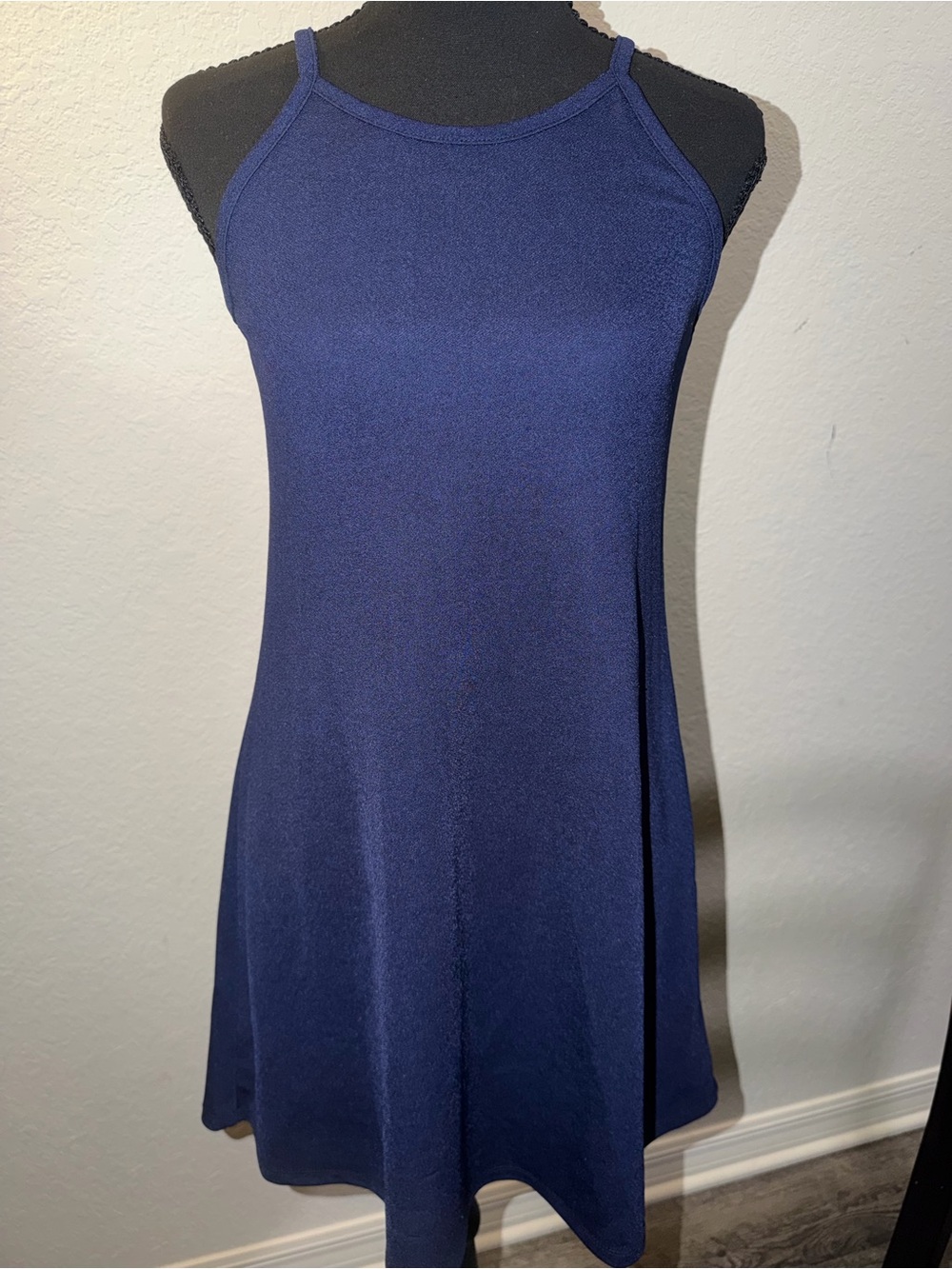 Wallflower Navy Halter Swing Mini Dress